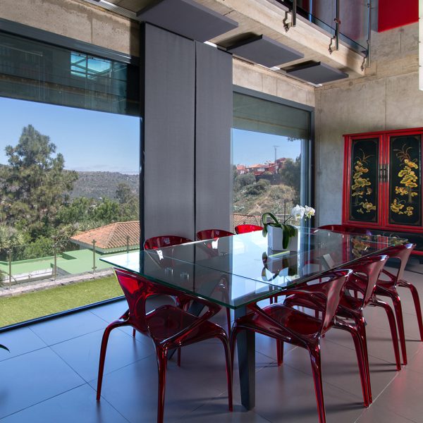 Fancy Red Glass Table